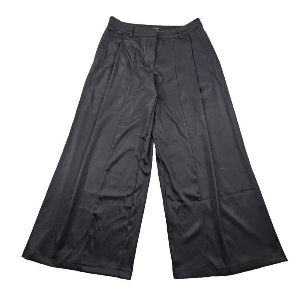 Forever 21 Palazzo Pants Women's XL Black Pleated NEW Wide Leg NWT Pockets Luxe
